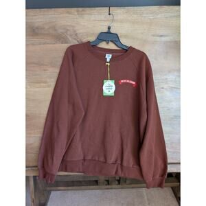 The Cuddle Collab Sweatshirt Unisex L Brown Best In Show Fleece Lined Crew Neck